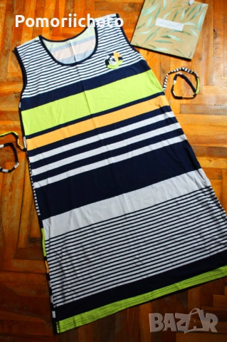 Нова лятна и красива рокля на райета, с дебели презрамки