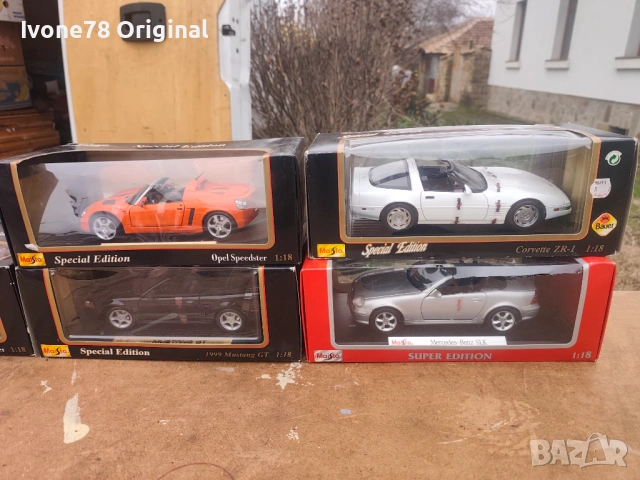 МЕТАЛНИ КОЛИ 1:18 Нови в кутия Maisto, снимка 2 - Колекции - 53711385