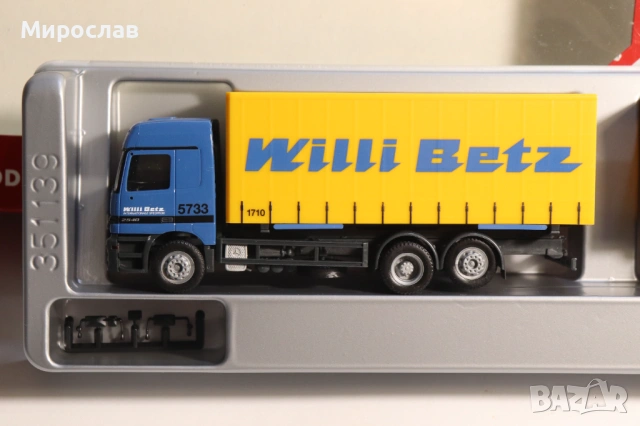HERPA H0 1/87 MERCEDES ACTROS WILLI BETZ КАМИОН МОДЕЛ, снимка 3 - Колекции - 53669931