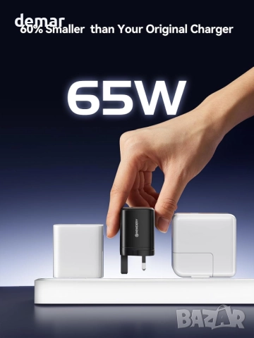 Зарядно устройство NEWDERY 65W GaN за Nintendo Switch 2 (TV режим), Steam Deck, ROG Ally, iPhone, снимка 2 - Друга електроника - 52637206