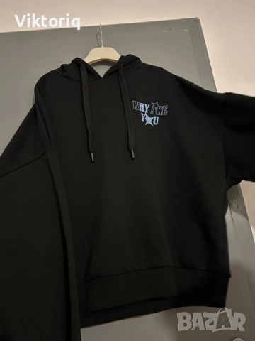 Дамско черно худи