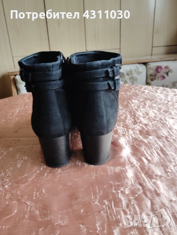 Дамски черни боти естествен велур /обърната кожа Geox 39 номер, снимка 3 - Дамски боти - 53415701