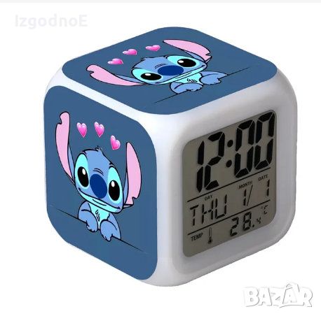 Нов електронен LED часовник Лило и Стич, Lilo and Stitch будилник, снимка 1 - Детски - 45718698