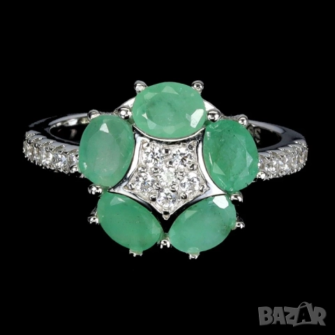 925 сребърени пръстени с родолит гранат, огнен опал, сапфир, танзанит смарагд , снимка 14 - Пръстени - 51755813