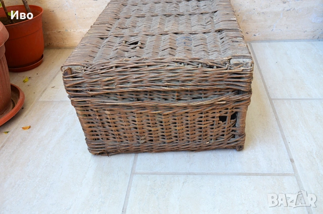 Винтидж ръчно изработен куфар от ракита от началото на 20 век, снимка 11 - Градински мебели, декорация  - 53814445