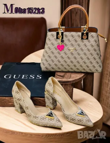 дамски обувки на ток и чанта guess , снимка 1 - Чанти - 46930399