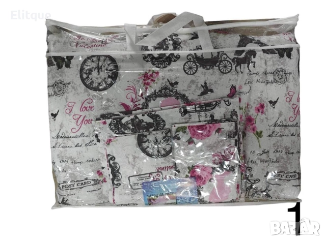 100% ПАМУК Комплект олекотен юрган " завивка " с чаршаф и две калъфки ХАСЕ 100% ПАМУК, снимка 12 - Спално бельо - 52775645