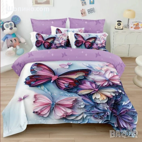 Флорален комплект с ластик, 100% памук  , снимка 17 - Спално бельо - 54111971