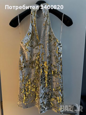Диско рокля на пайети, снимка 2 - Рокли - 46216889