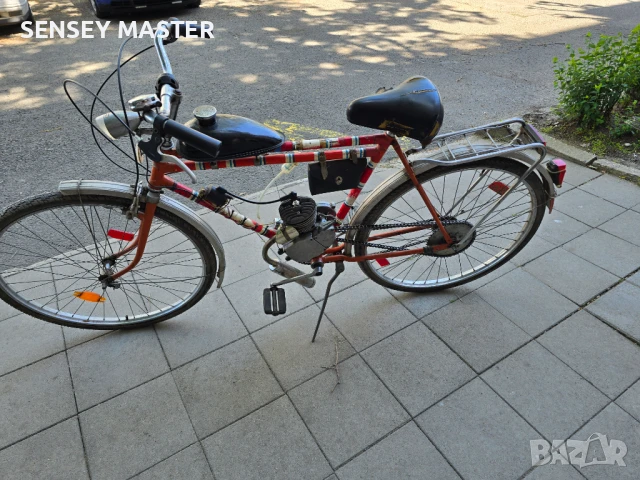 ЧЕРЕН ПЕТЪК!!!    Колело Хенкел с монтиран двигател, снимка 2 - Велосипеди - 50484386