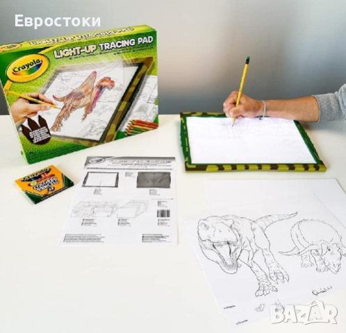 Светеща магическа дъска за рисуване CRAYOLA Динозаври, снимка 3 - Образователни игри - 45343941