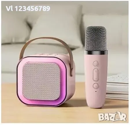 K12 Мини Bluetooth високоговорител С 2 караоке микрофона, снимка 3 - Микрофони - 49532406