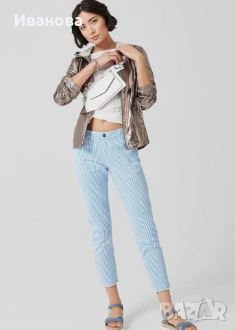 S.Oliver Летен памучен панталон. Бял. Син. 