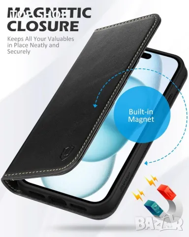 Калъф SHIELDON за: iPhone 15 Plus 5G 6.7"-черен; iPhone 15 6.1"-червен, снимка 9 - Калъфи, кейсове - 49682789