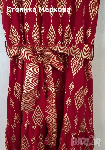 Разкошна рокля в тъмночервено, снимка 5 - Рокли - 49999746
