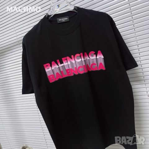 Мъжки и дамски черни овърсайз тениски balenciaga , мъжка,дамска,тениска, снимка 2 - Тениски - 45280381
