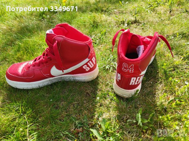 Nike Supreme x Air Force 1 High SP Red 2014, снимка 6 - Спортно елегантни обувки - 45161782