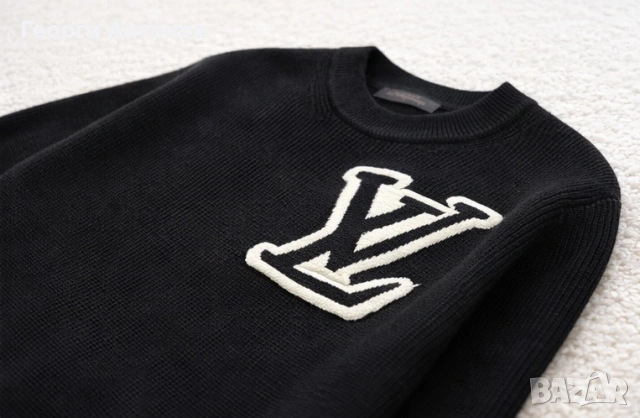 Черна плетена блуза LV модел – нова, снимка 3 - Блузи - 53527071