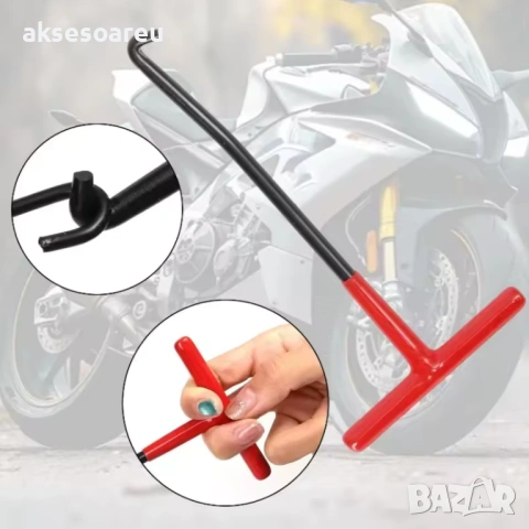 Нов Инструмент кука с Т-образна дръжка с гумено покритие за сваляне на пружини на спирачни апарати , снимка 7 - Други инструменти - 53873552