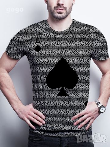 Мъжка тениска с къс ръкав,геометричен 3D принт с дизайн, снимка 7 - Тениски - 45651351