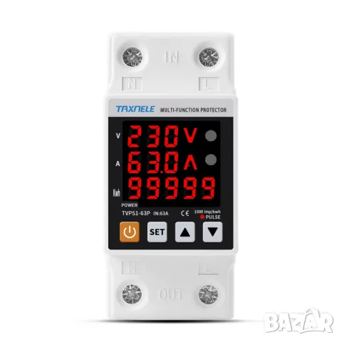 Реле за контрол на напрежение и ток, монофазно TVPS1-63P, снимка 1