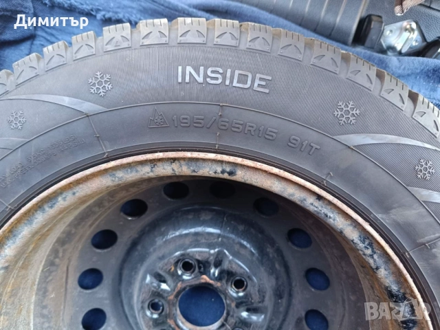 Зимни гуми с джанти 15ки, снимка 4 - Гуми и джанти - 52299850