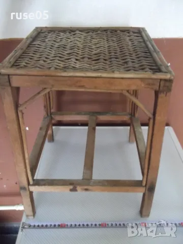Стол дървен плетен стар