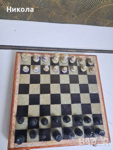 Декоративен шах20/20 от камък, снимка 4 - Шах и табла - 46254137