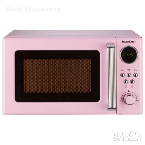 МИКРОВЪЛНОВА SILVERCREST 700W, РОЗОВА, снимка 2 - Микровълнови - 46482532