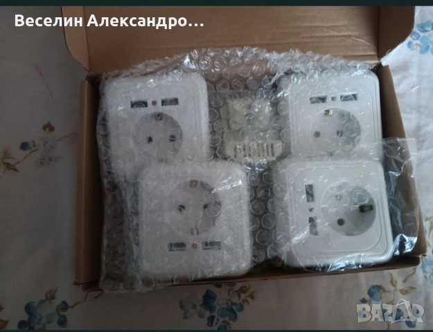 Нови шуко контакти с 2 USB-A порта 5V-2400mA, снимка 3 - Друга електроника - 53843551