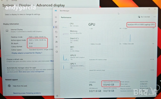HP ZBook Fury 16 G9/Intel Core i7-12800HX/NVdia RTX A1000 4GB/16GB RAM/512GB SSD NVMe/16' IPS FHD+, снимка 15 - Лаптопи за работа - 49560472