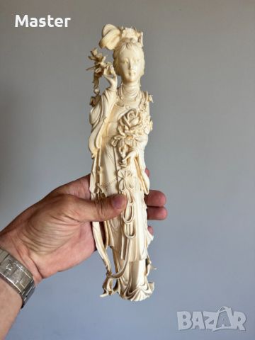 Фигура на Китайска принцеса от слонова кост, династия Цин, снимка 11 - Антикварни и старинни предмети - 45268378