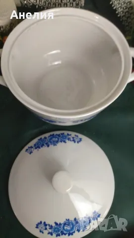 Съпник със сини цветя на Китка Нови пазар, снимка 3 - Чинии - 50417151