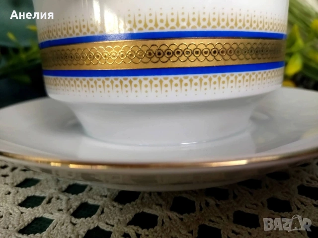 Wunsiedel Bavaria кобалт и злато , снимка 7 - Чинии - 53300160