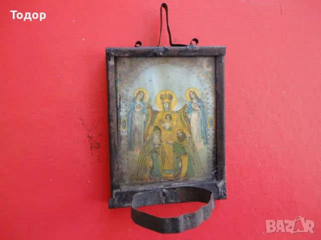 Старинна домашна икона кандило , снимка 3 - Антикварни и старинни предмети - 49643119