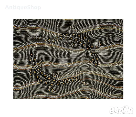 Картина, игуана, репродукция, фотографски печат, Тодор, Велин, Todor Velin, аборигенска, живопис, снимка 2 - Картини - 50417128