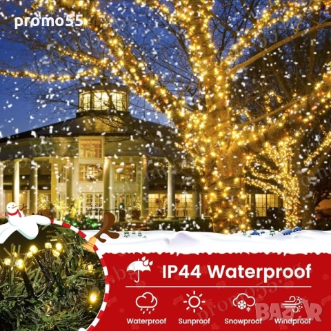 Коледна Светлинна Верига 50м с 250 Диода в Три Цвята Коледна Декорация, снимка 17 - Декорация за дома - 52324240