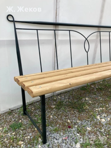 Две красиви пейки - здрава метална конструкция и естествено дърво, снимка 8 - Градински мебели, декорация  - 53905220
