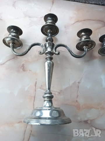 Комплект тройни свещници, снимка 3 - Други ценни предмети - 53935383