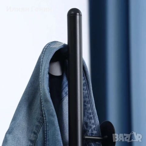 Закачалка за дрехи HOMCOM, 4 пръта и 8 куки, мраморна основа, снимка 7 - Закачалки - 52033387