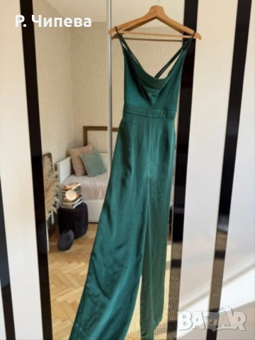 Сатенен гащеризон в горскозелено, снимка 2 - Гащеризони - 53725592