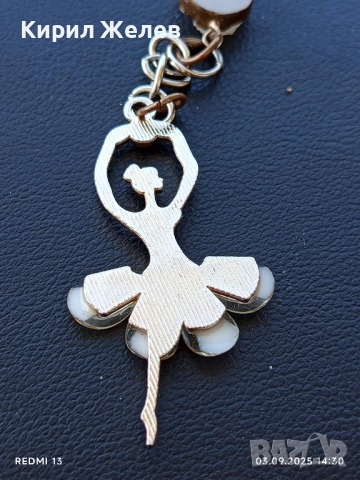 Висулка Балерина с кристали седеф красив стилен дизайн 25904, снимка 7 - Колиета, медальони, синджири - 51591821