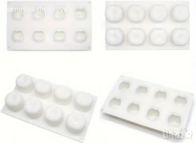 3D 8 броя големи череши череша силиконов молд форма свещи шоколад бонбони декорация торта пудинг, снимка 2 - Форми - 53942072