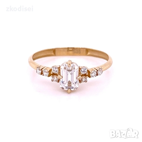 Златен дамски пръстен 1,34гр. размер:56 14кр. проба:585 модел:36342-6