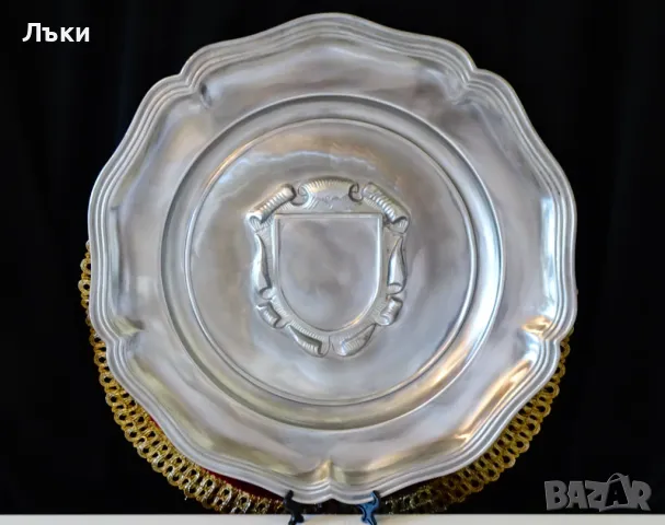 Пано от калай с рамка за снимка 33 см.,калаена сватба. , снимка 7 - Антикварни и старинни предмети - 49922408