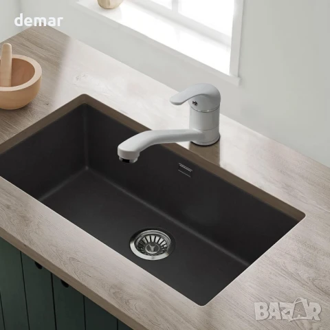 Xcel Home Бял кръгъл кухненски смесител за мивка с единичен горен лост, снимка 2 - Смесители - 50963930