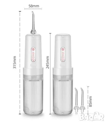 Компактен електрически зъбен душ с мощна водна струя за домашна употреба / Дюзи за зъби и венци – 2 , снимка 9 - Други - 48924741