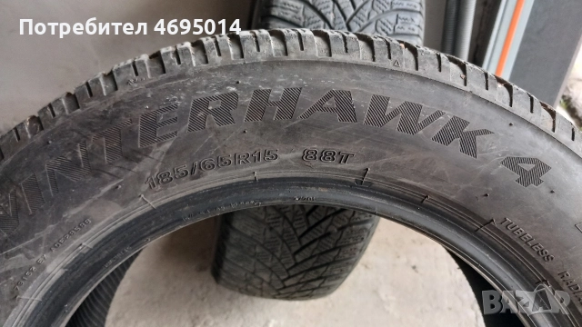 Зимни гуми Firestone WINTERHAWK 4 185/65R15 DOT: 3022, 2 броя са по 25 лв = 50 лв за двете., снимка 4 - Гуми и джанти - 52926235