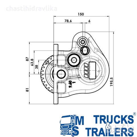 PTO Включвател OMFB за скоростна кутия ZF 6S380 / 6S400 / 6S420 00107000138, снимка 2 - Части - 52128172
