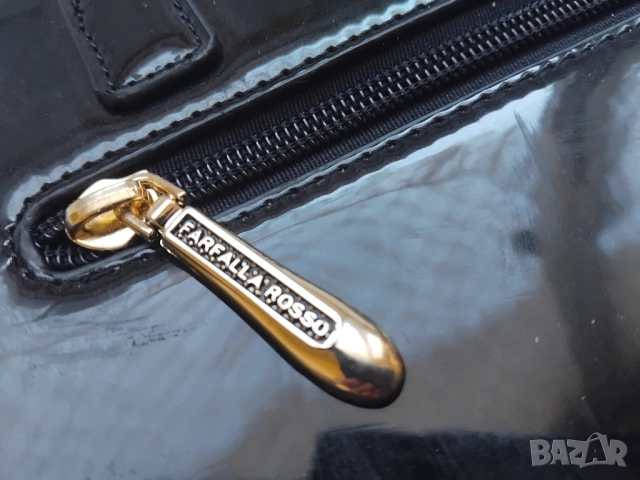 Farfalla Rosso 100% оригинална черна дамска чанта , снимка 3 - Чанти - 52946473